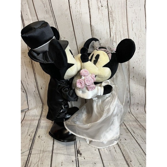Disney Other - Mickey And Minnie Mouse Plush Bride & Groom Set 15 Inches Disney Wedding